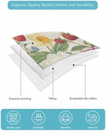 Twin XL Quilt Bedding Set with Blossom Flower Pattern