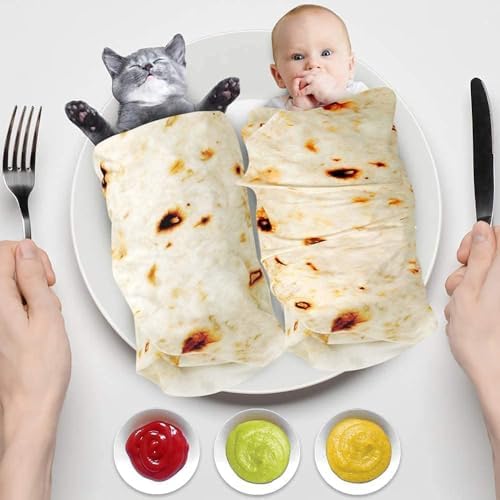 Lhedon Tortilla Blanket for Baby 285 GSM Soft Flannel Wearable Wrap