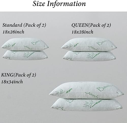 HOXXME Cooling Shredded Memory Foam Pillow Set of 2