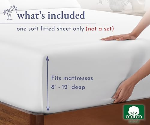 California Design Den Twin XL Fitted Sheet - Soft Cotton Sateen