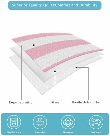 TocaHome Summer Quilt Twin XL 68x98 Inch Set with 2 Pillowcases 1