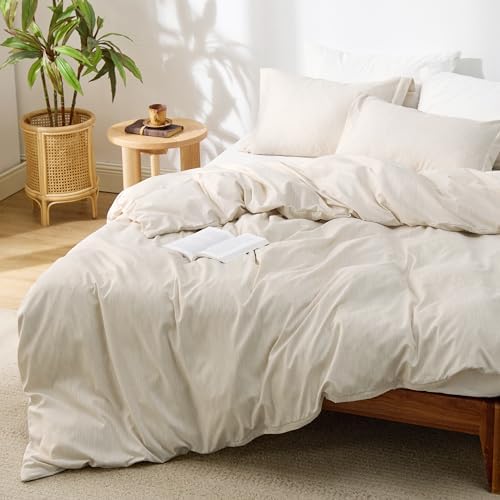Bedsure Duvet Cover Twin Set - Soft Fluffy Cationic Print with Zipper Closure