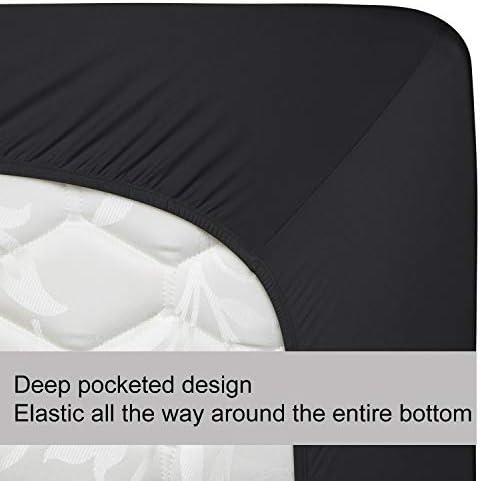 Dark Gray Stretch Fitted Sheet for Twin XL Mattress