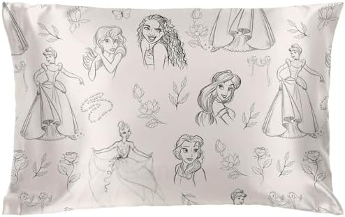 Jay Franco Disney Princess Satin Pillowcase - 20x30 Inch Beige