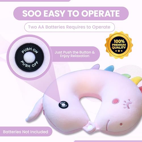 SENSORY4U Vibrating Unicorn Neck Pillow for Kids Travel