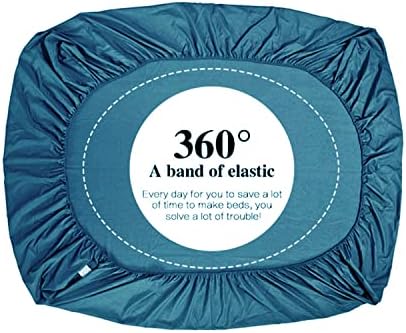 NHNHN Fitted Sheet Full Size Turquoise