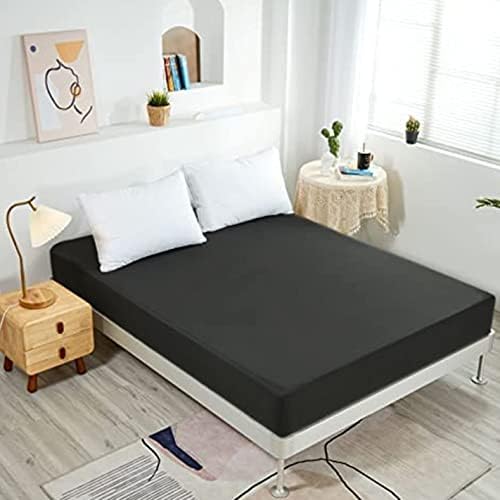 NHNHN Fitted Sheet Full Size Black 54x75