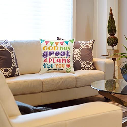 Kids Bible Verse Throw Pillow Covers God Has Great Plans for You