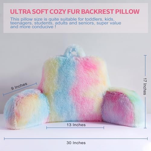 Fluffy Faux Fur Backrest Pillow for Kids and Teens