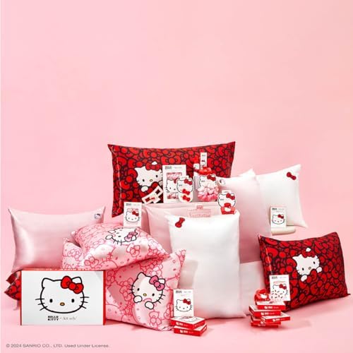 Kitsch x Hello Kitty Pink Kitty Faces Satin Pillowcase