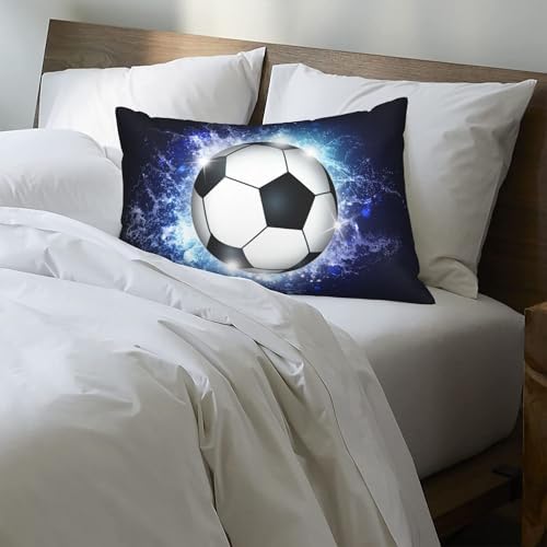 Sports Themed Soccer Throw Pillowcase for Kids Boys Room