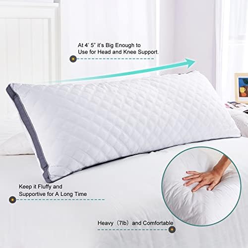 Oubonun Premium Adjustable Loft Body Pillow - Fluffy Supportive