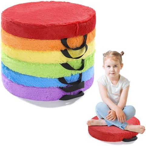 HOMBYS 6-Piece Furry Floor Cushion for Kids and Toddlers