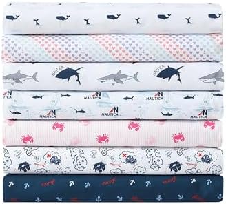 Nautica Kids Twin XL Sheet Set - Axton Crab Pink