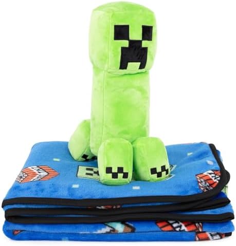 Jay Franco Minecraft Creeper Plush Pillow Throw Blanket Set