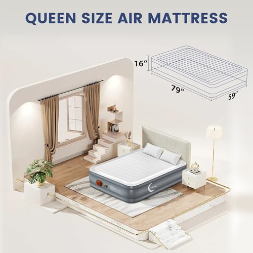 LunaDream Eclipse Series Queen Air Mattress with USB Pump 1