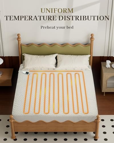 Gotcozy Heated Mattress Pad Twin XL - 6 Heat Settings 10 Hour Auto Off
