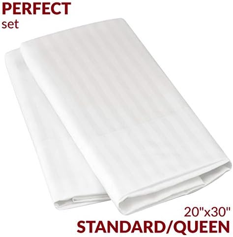 Mellanni Pillow Cases - 2 PC Extra Soft Cooling Striped White