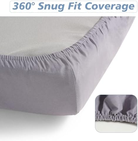URZGU Twin Fitted Sheet Gray 6 Ultra Soft Breathable