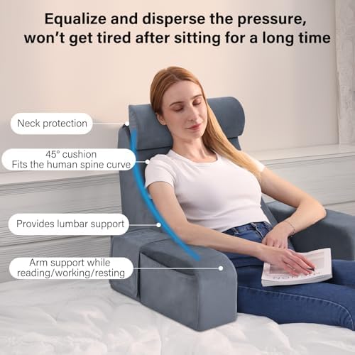 ENITYA Reading Pillow for Kids Teens Adults Grey