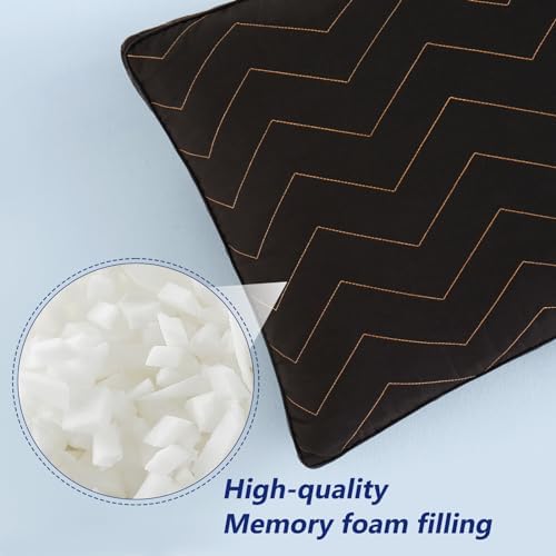 DOWNCOOL Quilted Memory Foam Body Pillow - 20x54 Inch Black