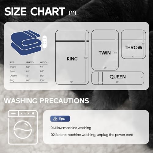 MAXEVE 6 Heat Level Electric Throw Blanket