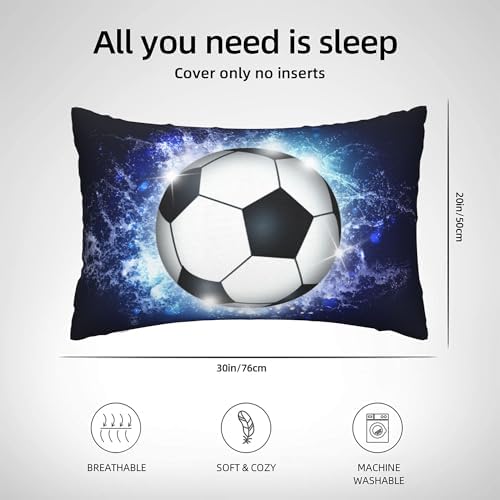 Sports Themed Soccer Throw Pillowcase for Kids Boys Room