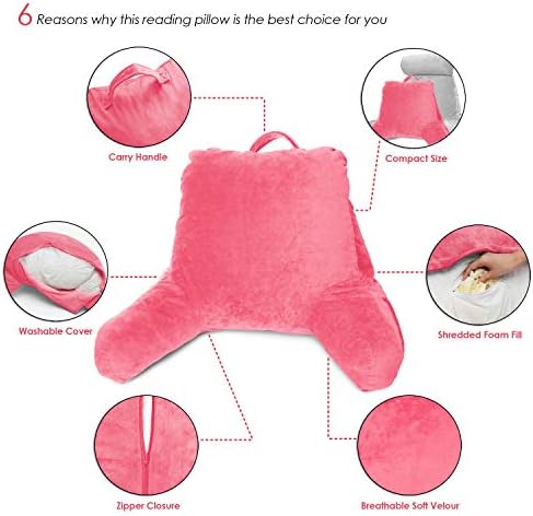 Clara Clark Reading Pillow - Medium Light Pink