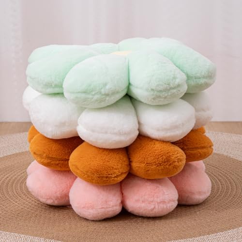 2 Pcs Daisy Flower Throw Pillows Set Pink White