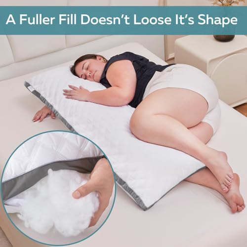Oubonun Premium Adjustable Loft Body Pillow - Fluffy Supportive