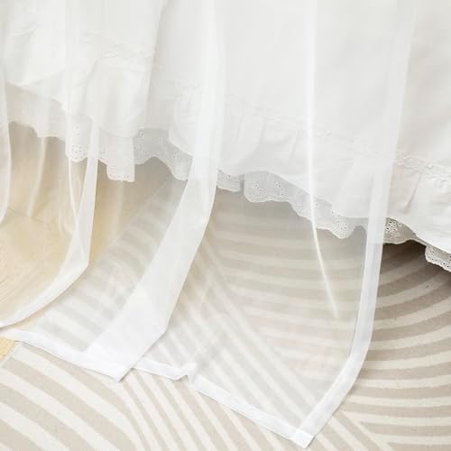 Mengersi Bed Canopy with Lights TwinTwin XL White