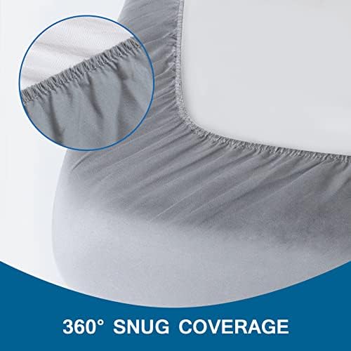 Coldwind Cot Sheets 31 x 75 2 Pack Fitted Microfiber Bed Cover Gray