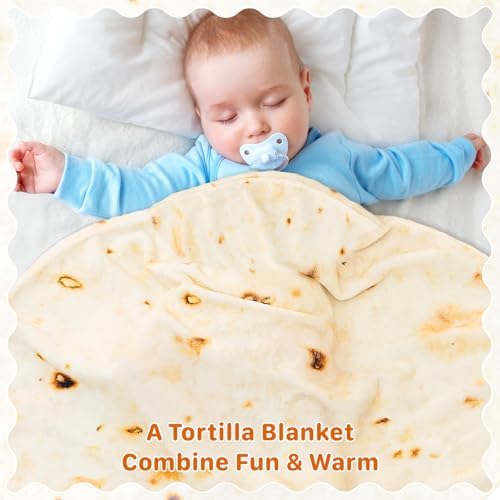 Lhedon Tortilla Blanket for Baby 285 GSM Soft Flannel Wearable Wrap