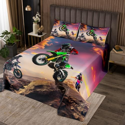 Erosebridal Motorbike Bedspread Quilt Set for Kids 1