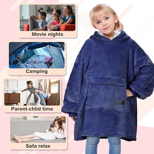 Catalonia Cozy Reversible Sherpa Hoodie for Kids