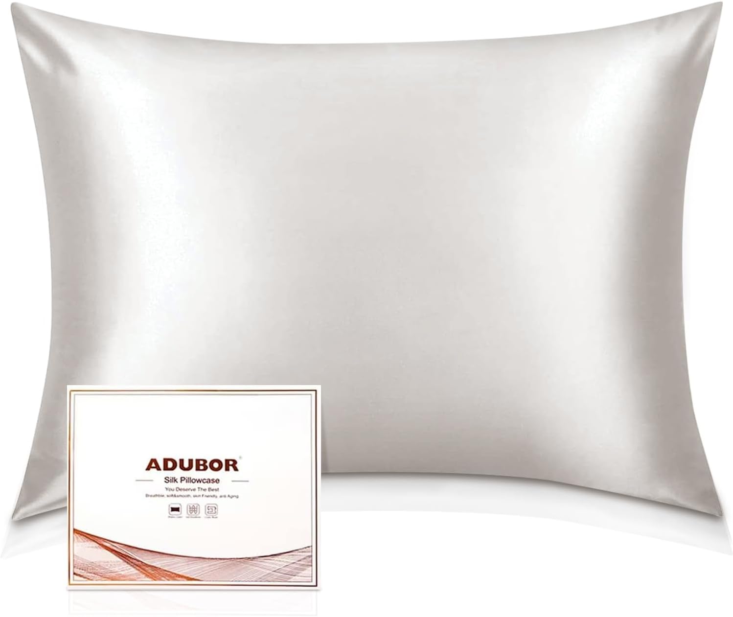 Adubor 23 Momme Silk Pillowcase - 1PC Lvory White
