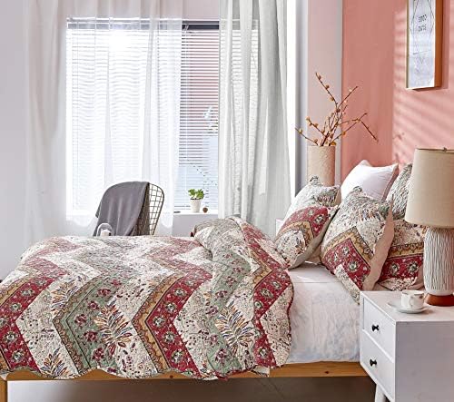 DaDa Bedding Bohemian Floral Bedspread Set - Cal King