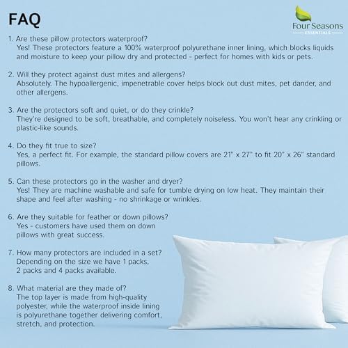 Four Seasons Essentials Body Pillow Protector 21x55 Waterproof