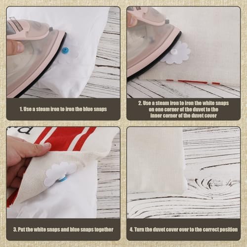 16pcs Duvet Snaps with 2 Styles for Comforter Hold