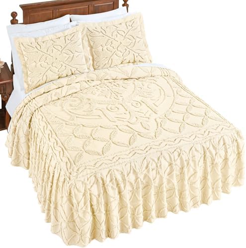 Collections Etc Textured Royal Medallion Chenille Bedspread 1