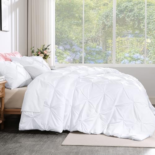 Andency White Queen Comforter Set 3 Piece