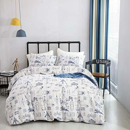 Wellboo Duvet Cover Set Boys Kids Train Military Cartoon