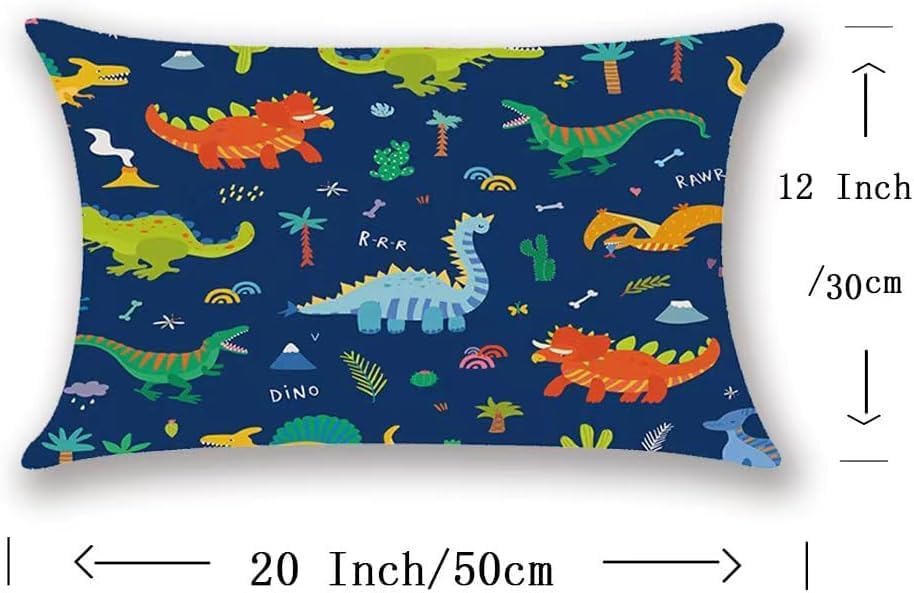 Rumkim Dinosaur Throw Pillow Covers 12x20 Inch