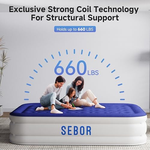 Sebor Air Mattress Queen with Built-in Pump 18