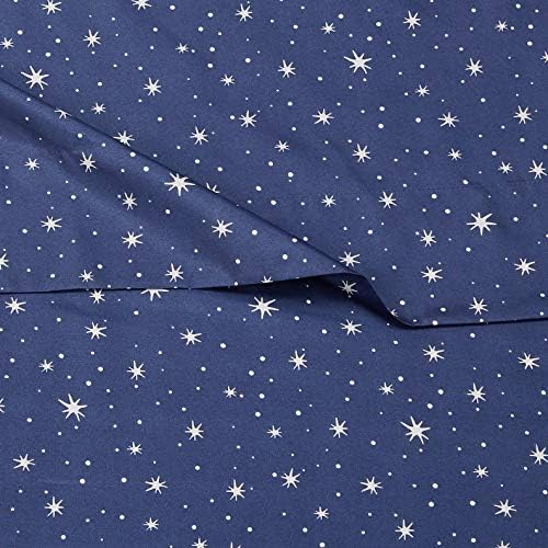 Amazon Basics Twin Microfiber Sheet Set 3-Piece Navy Galaxy 1