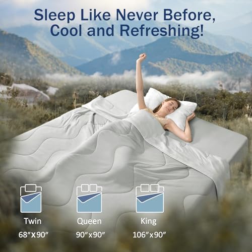 Vine Voice Cooling Blanket Queen Size - 90x90 Silver Gray