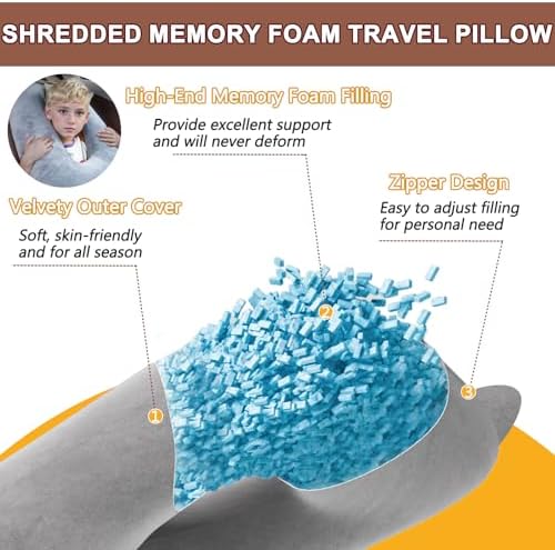 Kids Car Pillow with Memory Foam and Cat-Ear Design