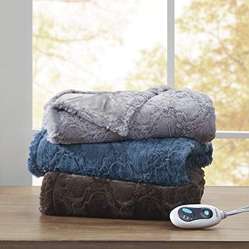 Beautyrest Heated Throw Blanket with Ogee Pattern