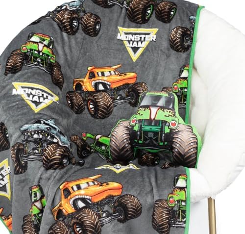 Jay Franco Monster Jam Grave Digger Throw Blanket Pillow Set