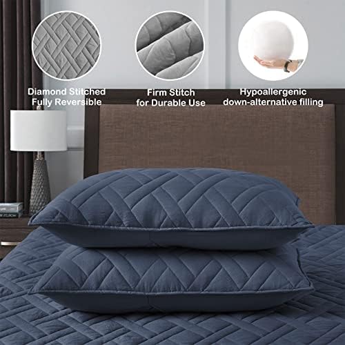 HORIMOTE HOME Quilt Set Twin Navy Blue